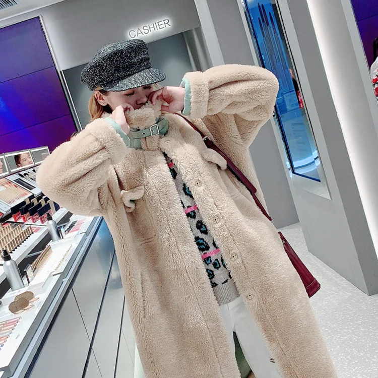 

Lambs Wool Cotton Clothes Women's Loose Winter Clothes New Thickening Warm Fur One Long Coat Trend In 2019 Women Fur Coat