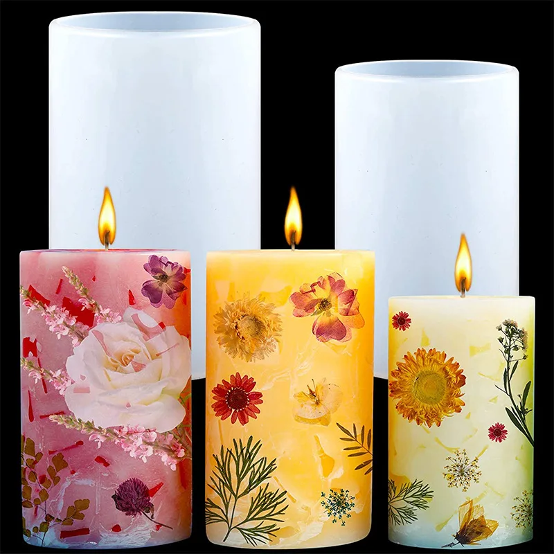Mold Epoxy Resin Candle Holder Cylinder Silicone Mold Resin Diy
