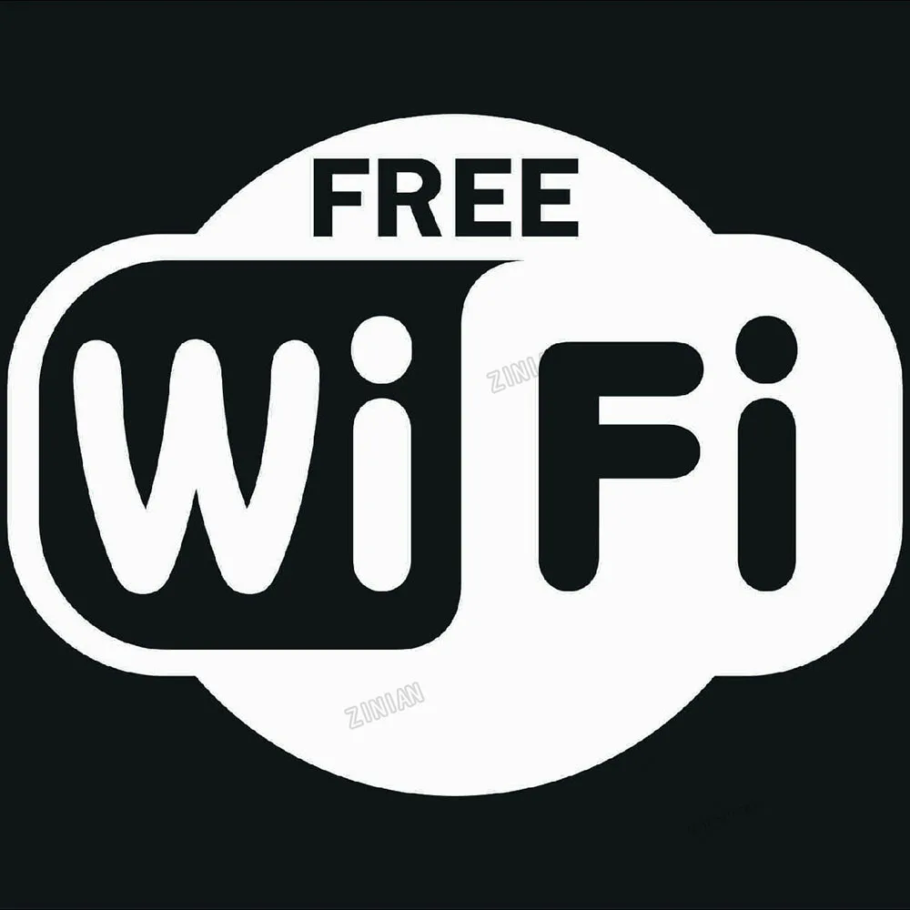 Free Wifi Wall Decal For Bedroom Cafe Internet Conection Vinyl Wall Sticker Modern Room Decoration Book Store Murals C008