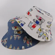 Летняя Рыбацкая шляпа для женщин и мужчин, винтажные Мультяшные шляпы с принтом, уличный спортивный мешок, шляпа синего и белого цвета, унисекс, повседневные Шапки