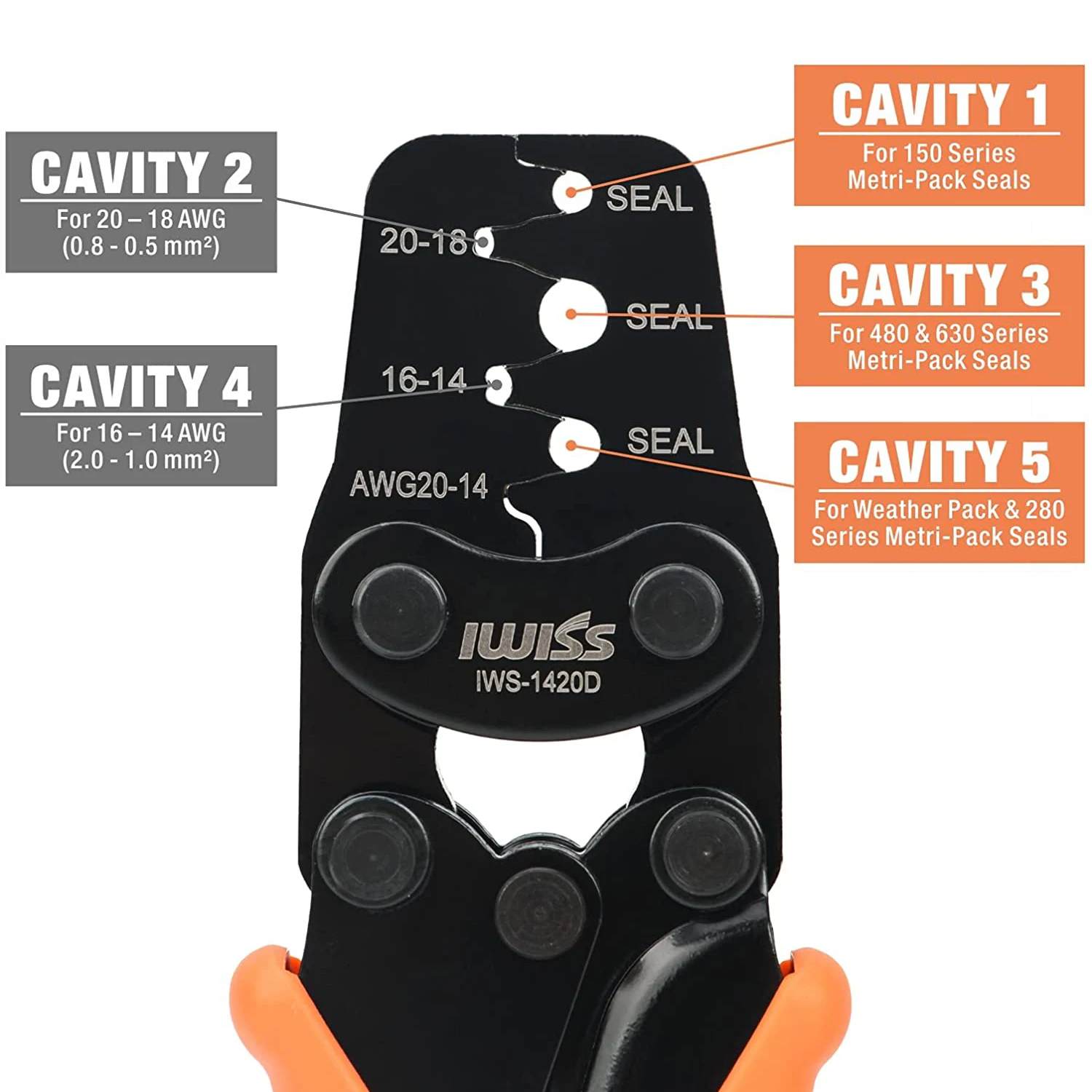 IWS-1420D Weather-Pack/Metri-Pack Crimping Tool 20-14AWG B TYPE Crimper Plier For Automotive Aftermarket Service Tool - Image 2