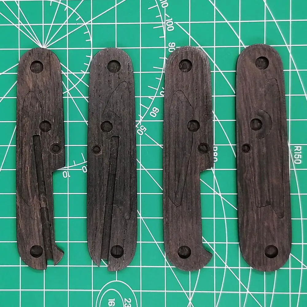 DIY Ebony Wood Handle Scale for 91mm Swiss Army Knife EDC Mod