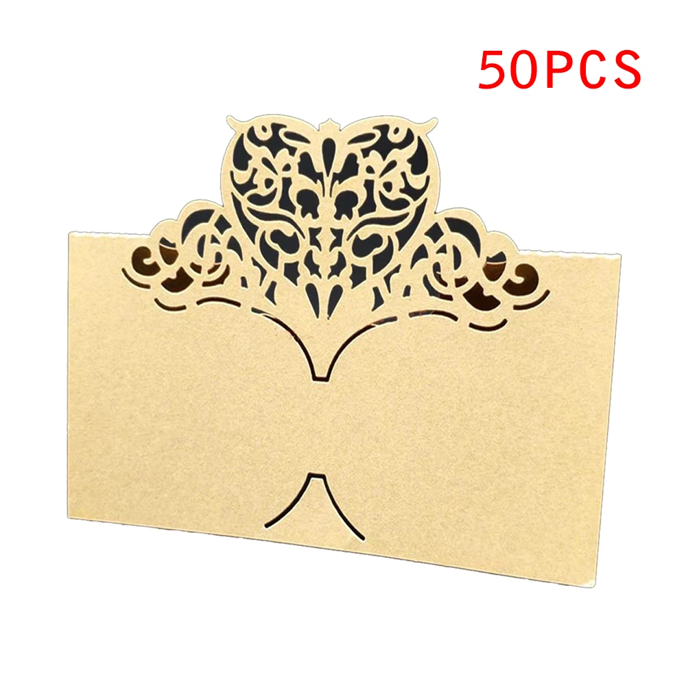 YYPL0008-1 50Pcs Laser Cut Place Card Wedding Name Cards Guest Wedding Party Table Decoration Name Place Card For Wedding Decoration - Цвет: YYPL0008-1
