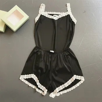 

QWEEK Pyjama Satin Femme Pajamas for Women Summer Pizama Damska Home Clothes for Women Pijama Feminino Sexy 2020 Summer Nightie