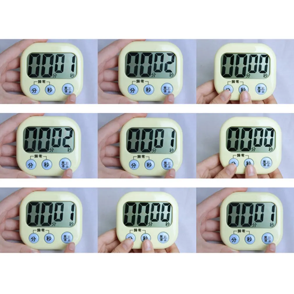 Magnetic LCD Digital Timer Countdown Timer Alarm with Stand Mini Portable Kitchen Timer Practical Cooking Timer