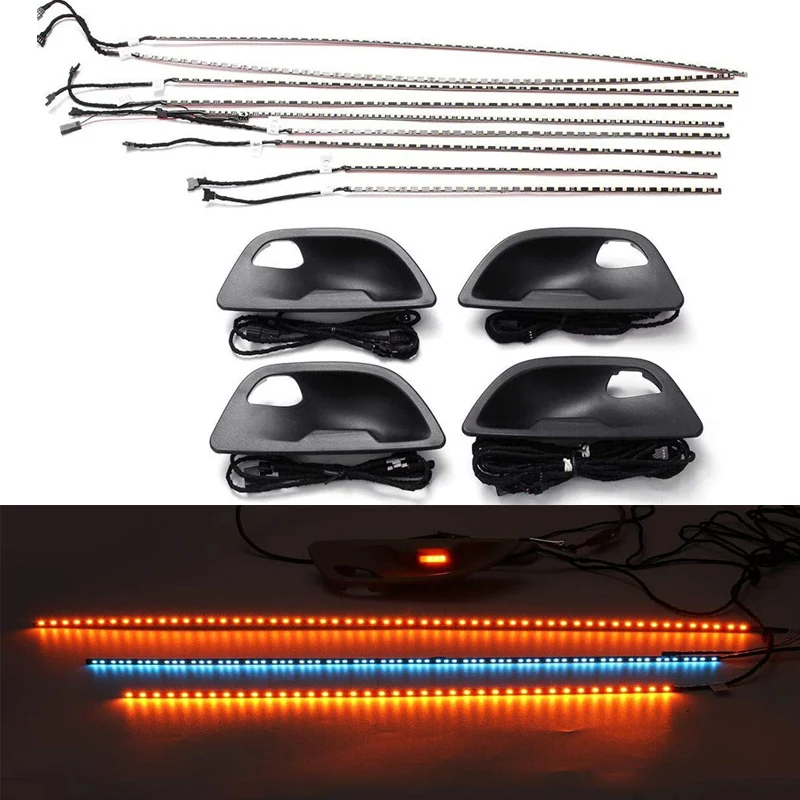 Car Decorative light Ambient Light 12V Blue/Yellow LED Dashboard Door Lights for BMW 5 Series F10/F11 2010-2017 | Автомобили и