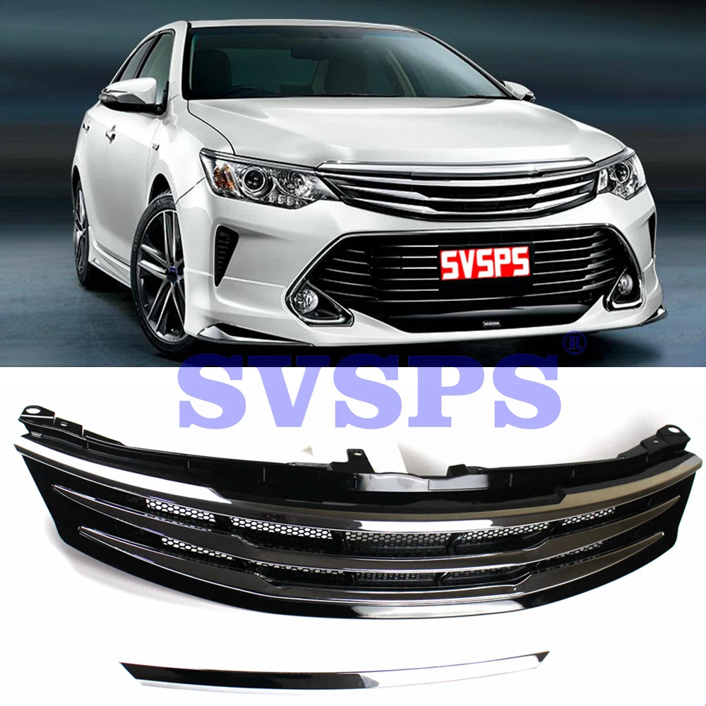 

High Quality Tuning Auto Parts ABS Chrome Front Middle Grille Modellista Style For Toyota Carmy Vehicle 2015-2017 year