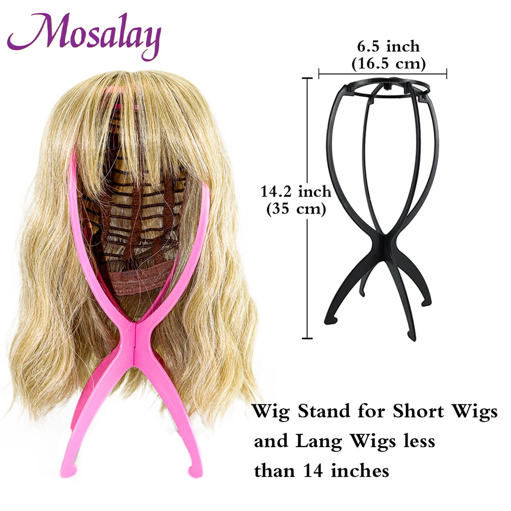 Ajustable Colorful Wig Stands 5PC Folding Plastic Stable Durable Wig Holders High Quality Hairpiece Hat Cap Display Tools for Wig Stand Wig Stand Holder Wig Storage Stand