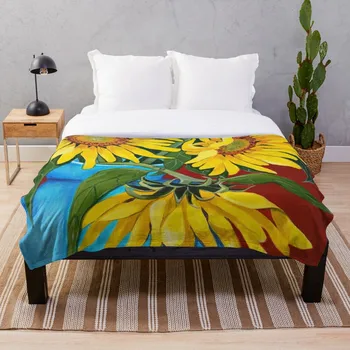 

Sunflowers Throw Blanket Soft Sherpa Blanket Bed Sheet Single Knee Blanket Office Nap Blanket