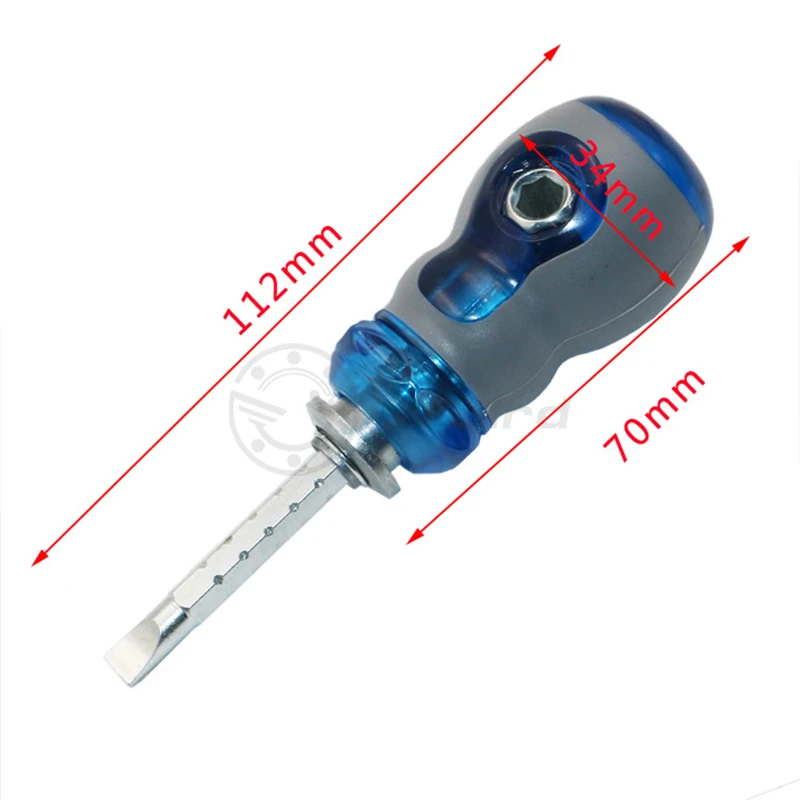 Short Distance Screwdriver CR-V Phillips and Slotted Screw Driver Mini Dual Purpose Scalable Screwdrivers With Magnetic 1 Pcs - Цвет: blue