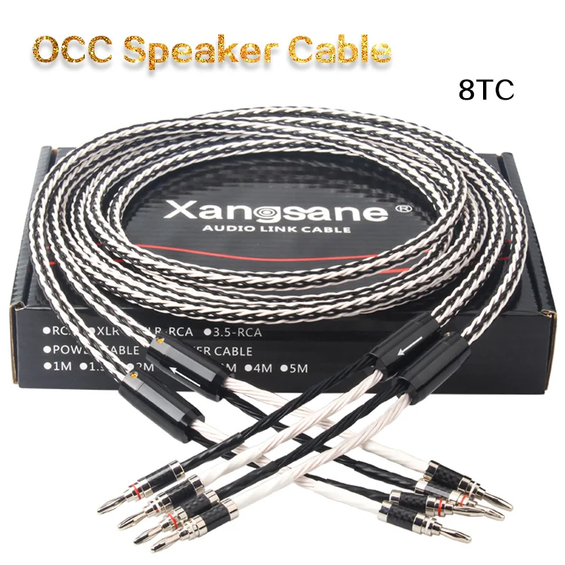 Аудиокабель Xangsane 8TC с одним кристаллом и медью Hi Fi усилитель кабель динамика