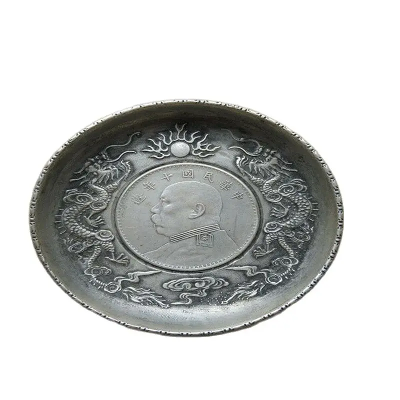 China OLD Tibetan Silver Chinese Coin Plates | Дом и сад