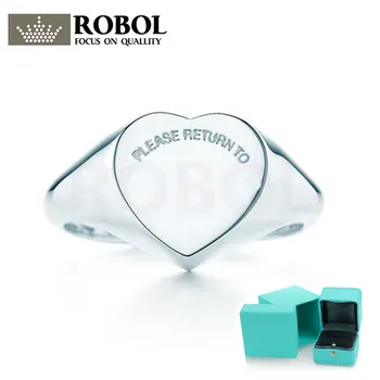 

High Quality Original 925 Sterling Silver TIF Ring with Original Engraved Men and Women Couple Jewelry Gift Free Shipping