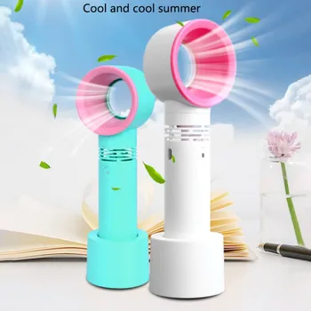 

Portable Mini Fan Ventilator Handheld Bladeless Fans Air Cooler USB Rechargeable With LED Ligth Display For Outdoor Office Home