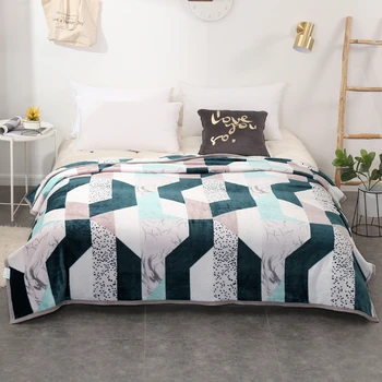 

Geometry Flower Printing Soft Velvet Throw Blanket Four Seasons Sofa Chair Bed Cover Blanket Multi Sizes Home Bed Sheet Blanket