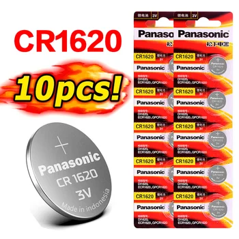 

Panasonic 100% Original CR1620 Button 10PCS Cell Battery For Watch Car Remote Key cr 1620 ECR1620 GPCR1620 3v Lithium Battery