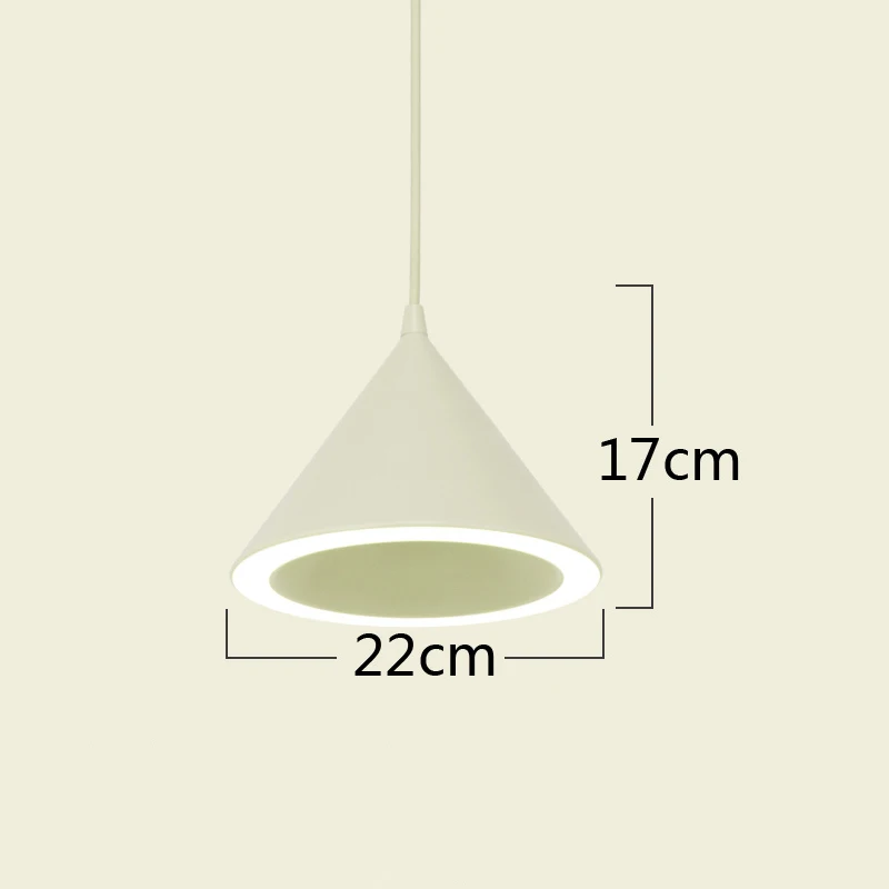 Modern creative acrylic lampshade 220V LED single head pendant lighting for living room kitchen bedroom restaurant hotel room - Цвет корпуса: Yellow color 22cm