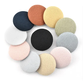 

6pcs 15mm 20mm Fabric Covered Buttons Suit Button Flatback Cabochon Decoration Handmade Scrapbooking DIY Coat Sewing Accessories