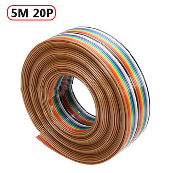 

5M 1.27mm 20P Electrical Support Jumper Cable Connecting Line Ribbon Office Rainbow Flat Wire Multifunction PVC Home Accessories