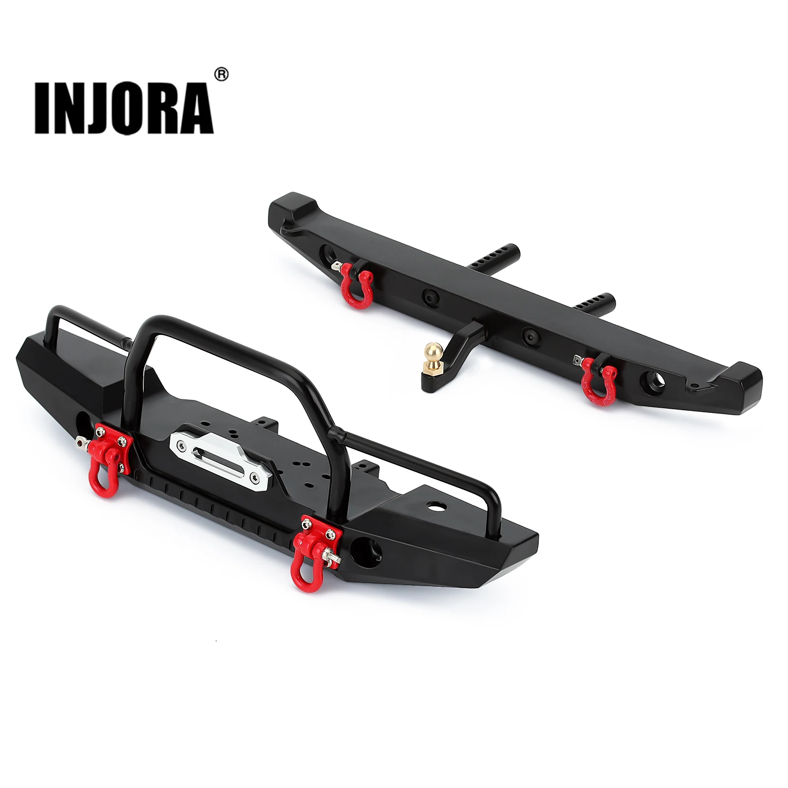 Set De Parachoques Metálicos Con LED Para TRAXXAS TRX-4 – Delantero Y Trasero, Aleación De Aluminio, Incluye Ganchos De Remolque
