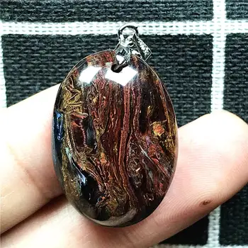 

Natural Red Pietersite Necklace Pendant For Woman Lady Man Love Crystal 25x18x7mm Beads Oval Namibia Energy Stone Jewelry AAAAA