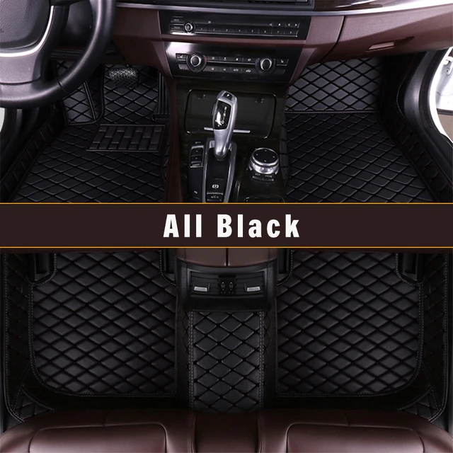 5x Brown PU Leather Car Floor Mats Carpets Universal Interior For 5-Seats  Car