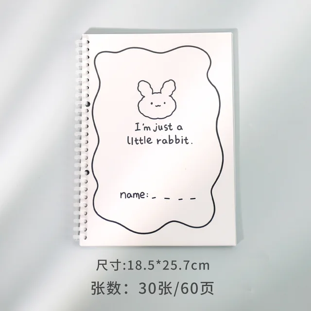 B5 Cute Loose-Leaf Notebook 30Sheets Cute Cartoon Animal Bear Rabbit Puppy Refillable Notebook Diary Journal Memo Pads B