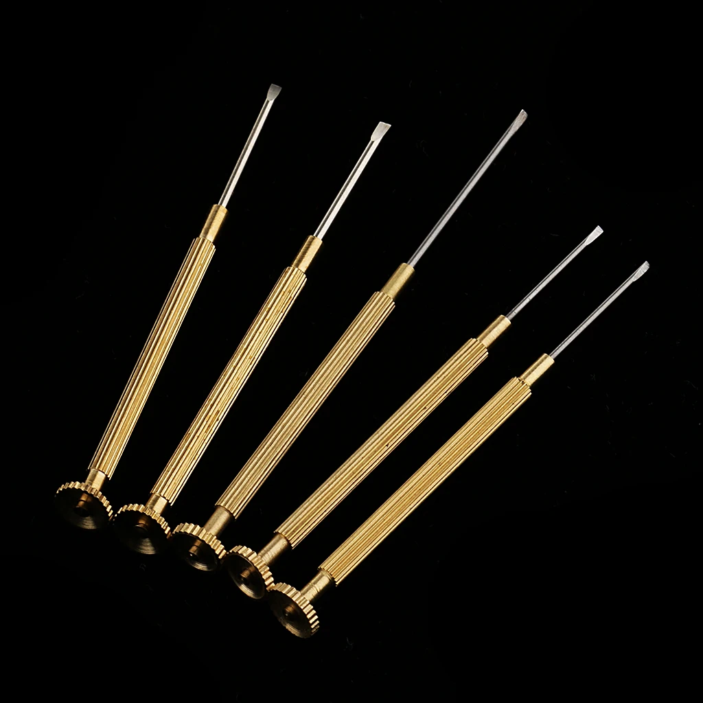 5pcs Min Precision Watch Flat Blade Screwdriver Set For Watchmakers Tool Kit