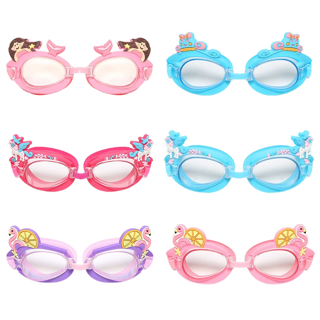 Kids Swimming Goggles Anti-Fog Waterproof Swim Glasses & Silicone Frame for Children - Select Colors