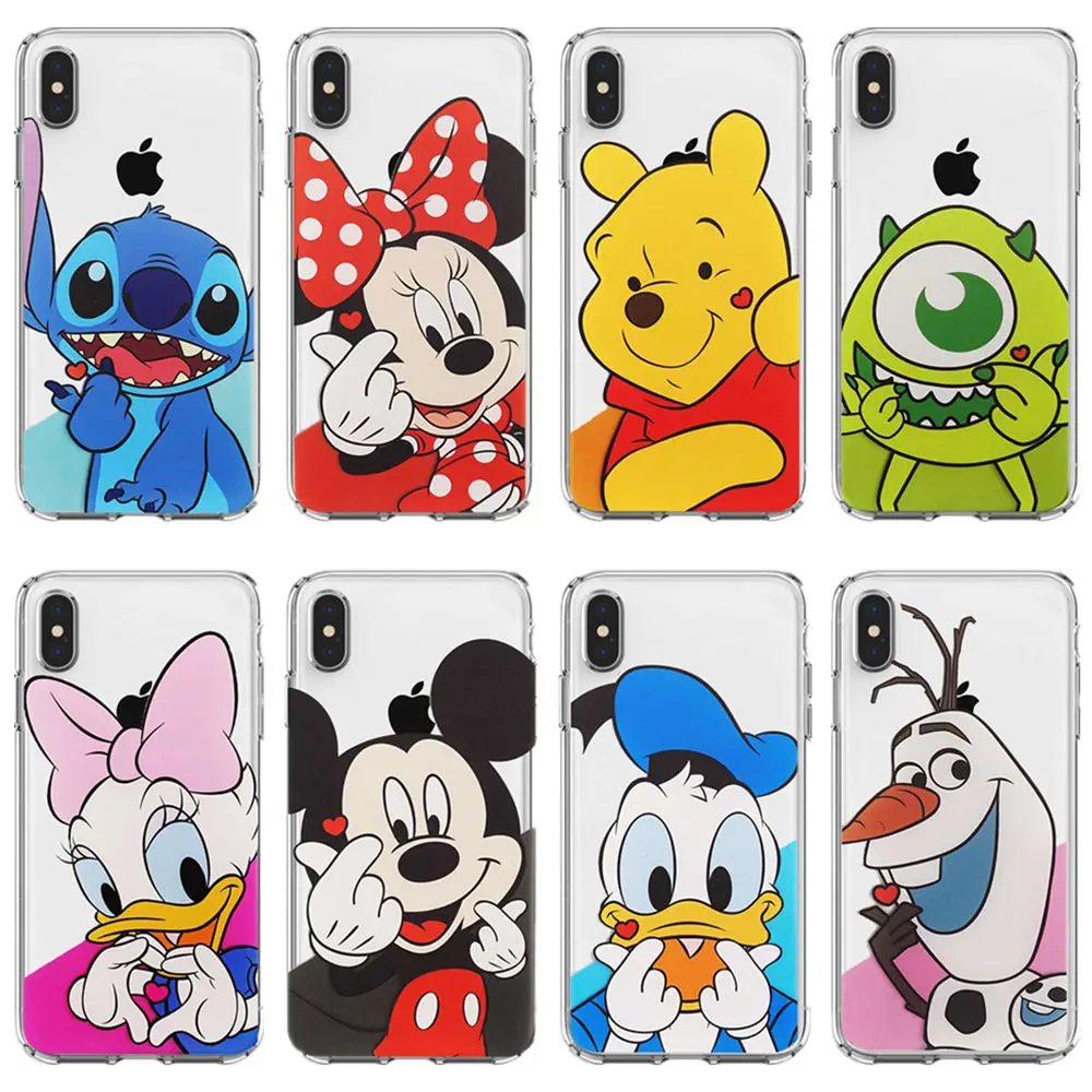 Мягкий чехол для телефона Stitch Mickey Mini Winnie the Poohs iPhone 11 Pro MAX SE 5 5S 6 6S 7 8Plus XR XS X Cartoon disneys |