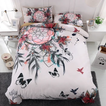 

Thumbedding Dreamcatcher Bedding Set King Size Artistic Elegant Duvet Cover Butterfly Queen Single Double Full Twin Bed Set