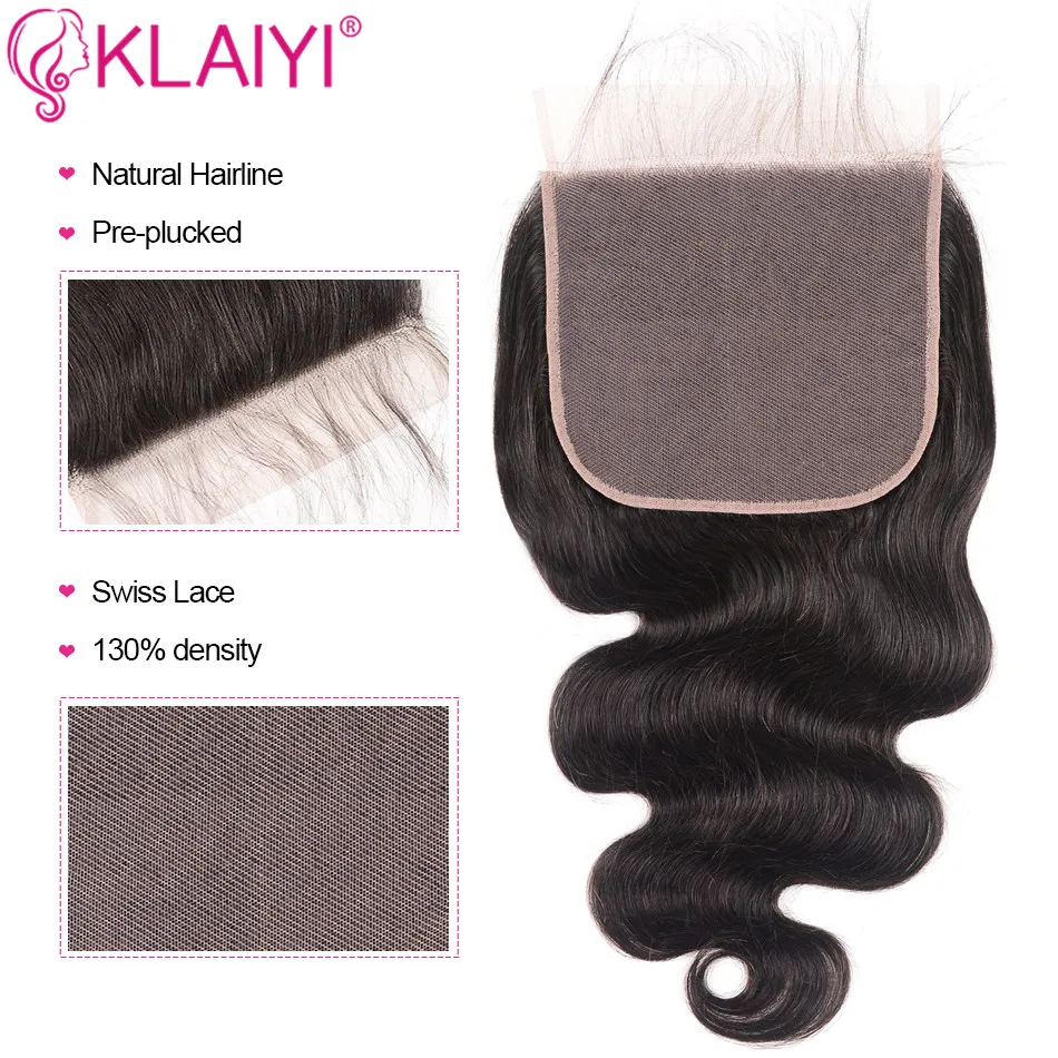Шт. бразильские 7*7 застежка Волосы remy часть натуральный черный Цвет человеческие волнистые волосы, для придания объема Кружева Закрытие С Boby волос