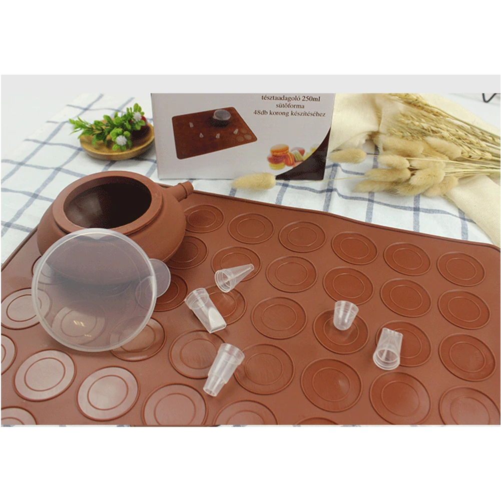 Non Stick Macaron Making Set Tool Practical Decorating Piping Pot Easy Clean Silicone Baking Sheet Fondant Nozzles Cake Mould