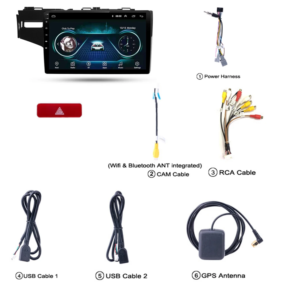 For left hand drive Автомагнитола для HONDA JAZZ FIT правый руль мультимедийный плеер Android 8,1 1" головное устройство FM Carplay - Цвет: For left hand drive