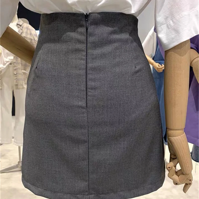 tweed skirt Half-length skirt female 2021 summer new fashion high waist bag hip design irregular retro thin a-line skirt   A-LINE  Ruffles hoop skirt