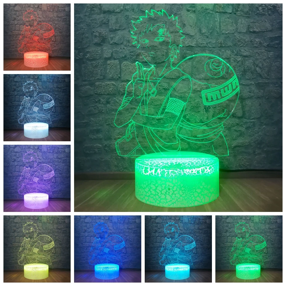 Дропшиппинг 3D Оптическая иллюзия Ночная лампа Наруто Модель Гаара настольная