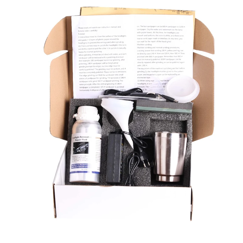 Car Headlight Restoration Kit Headlight Polish Scratch Repair Vehicle Chemical Refurbishment Hydrophobic Coat 800g