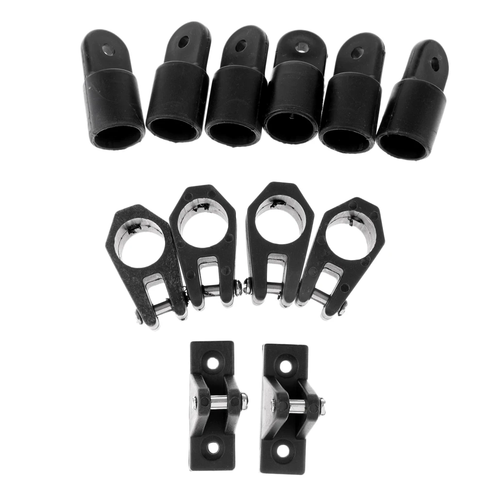 22mm Boat Bimini Top Fittings - 6x Eye End + 4x Jaw Slide + 2x Deck Hinge