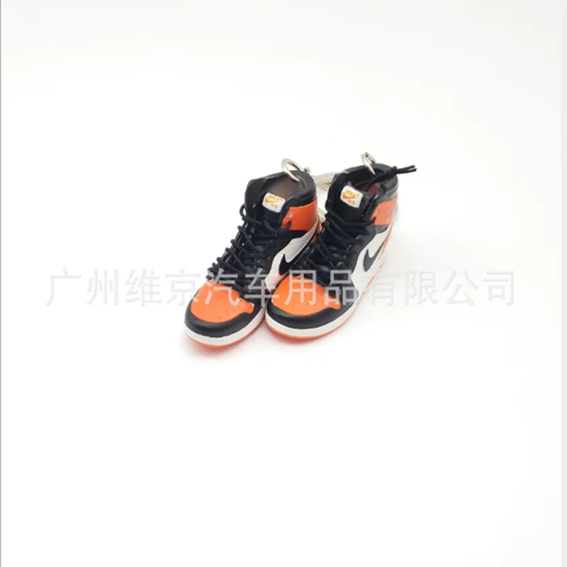 Серебристый Дропшиппинг aj1 Chicago “не для перепродажи красный” брелок в виде кроссовка Air Jordan 1 3D мини-кроссовки, заблокированный спортивный брелок в виде кроссовка s - Цвет: Серебристый