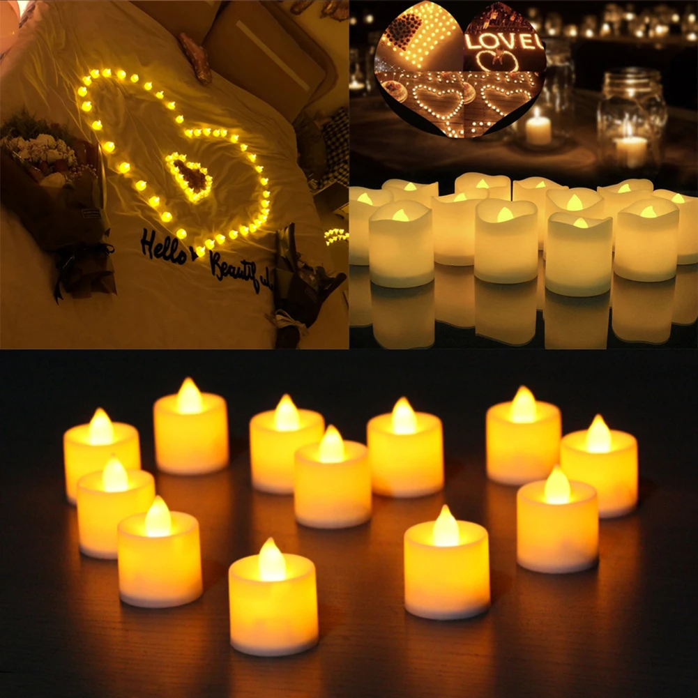 6 светодиодный свечей на год, Рождество, без пламени, на батарейках, свадебные, вечерние, на день рождения, рождественские украшения для дома