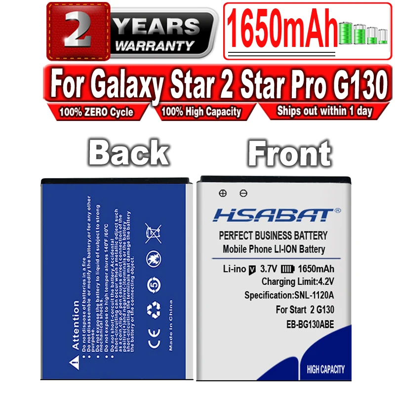 Аккумулятор HSABAT EB-BG130ABE 1650 мАч для Samsung Galaxy Star 2 Pro Star2 G130E G130H G130 | Мобильные телефоны