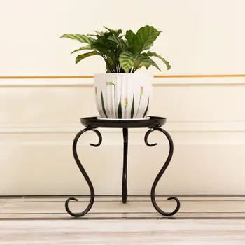 

2pcs/set Wrought Iron Potted Stander Flower Pot Rack Stand Round Display Shelf Garden Plant Flower Holder Balcony Home Decor