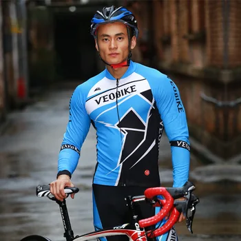 

Weipai long-sleeved fleece jersey suit for autumn and winter men's thick warm cycling jersey