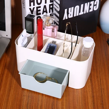 

6 Grid Makeup Organizer Desktop Make Up Brush Storage Box Plastic Cosmetic Organizer Container for Home Office Storage