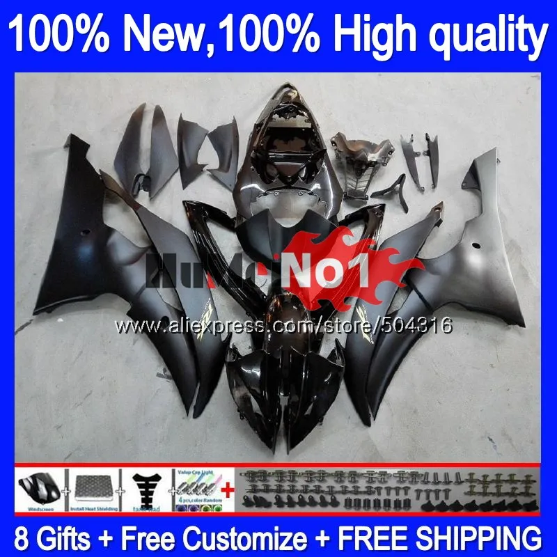 YZF-R6 для YAMAHA YZF R6 YZF-600 YZF 600 R 6 43MC. 17 YZF600 YZFR6 2008 2013 08 13, 14, 15, 16, матовый черный обтекатели