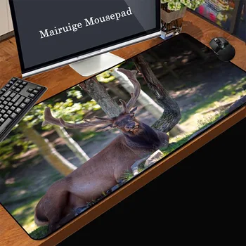 

Yuzuoan Large Mouse Pad Under The Tree Elk Gaming Player Keyboard Desktop Pad Non-slip Lock Integrated Carpet Pad Universal