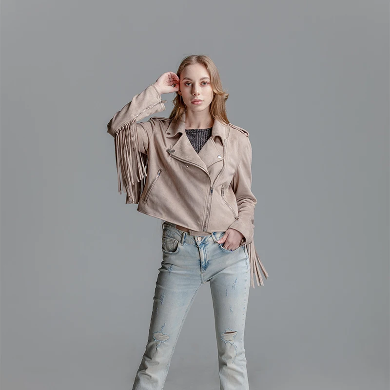 Женская Осенняя локомотив кожаная одежда новая гранж стиль куртка ...