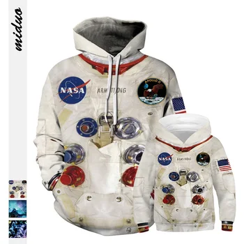 

Daddy Son Sweaters Father and Kids Baby Boys Hoodies Family Look Astronaut Universe Space Clothes Family Matching Sweatshirts