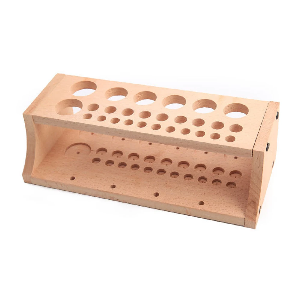 

Stand Assembly Easy Install Storage Rack Multifunction Organizer Wooden Multi Hole DIY Leather Tools Shelf Holder Practical
