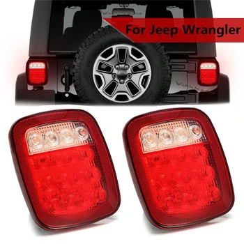 

2Pcs 16 LED Rear Light Stop Tail Reverse Running Brake License Light For Jeep Wrangler TJ CJ YJ JK Truck Trailer Boat Taillights